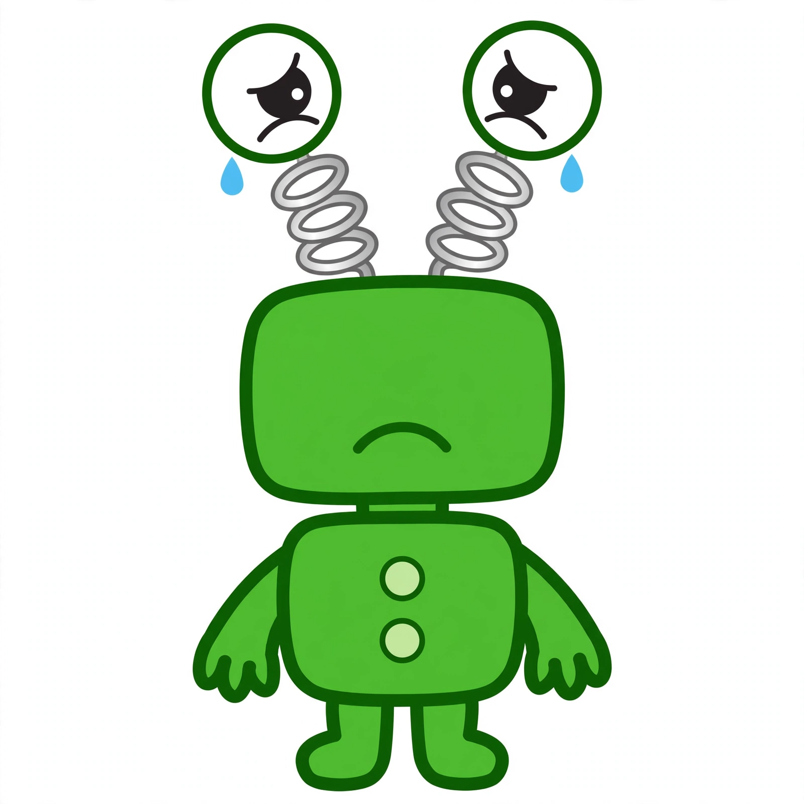 Evan's green sad robot