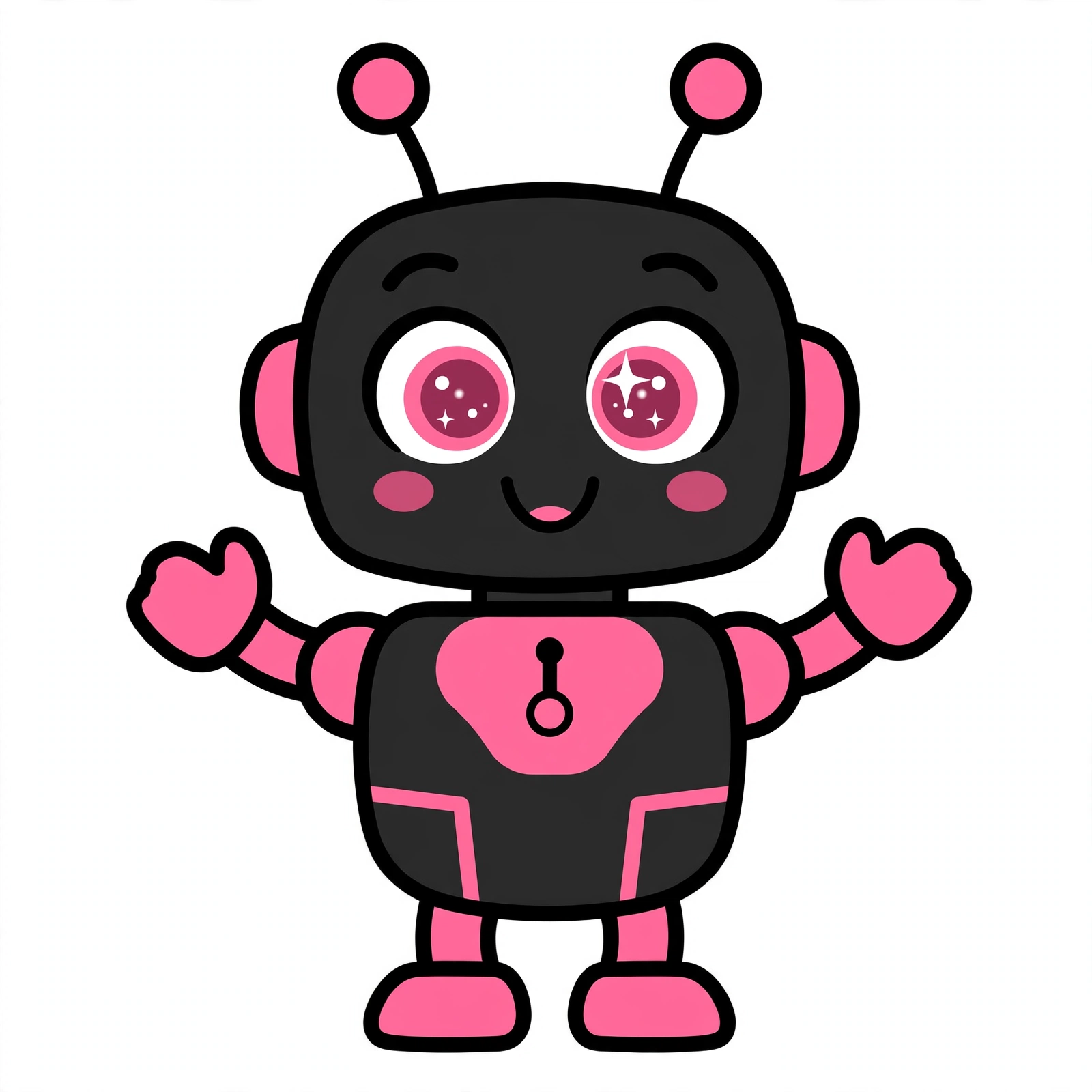 Evan's black and pink excited robot